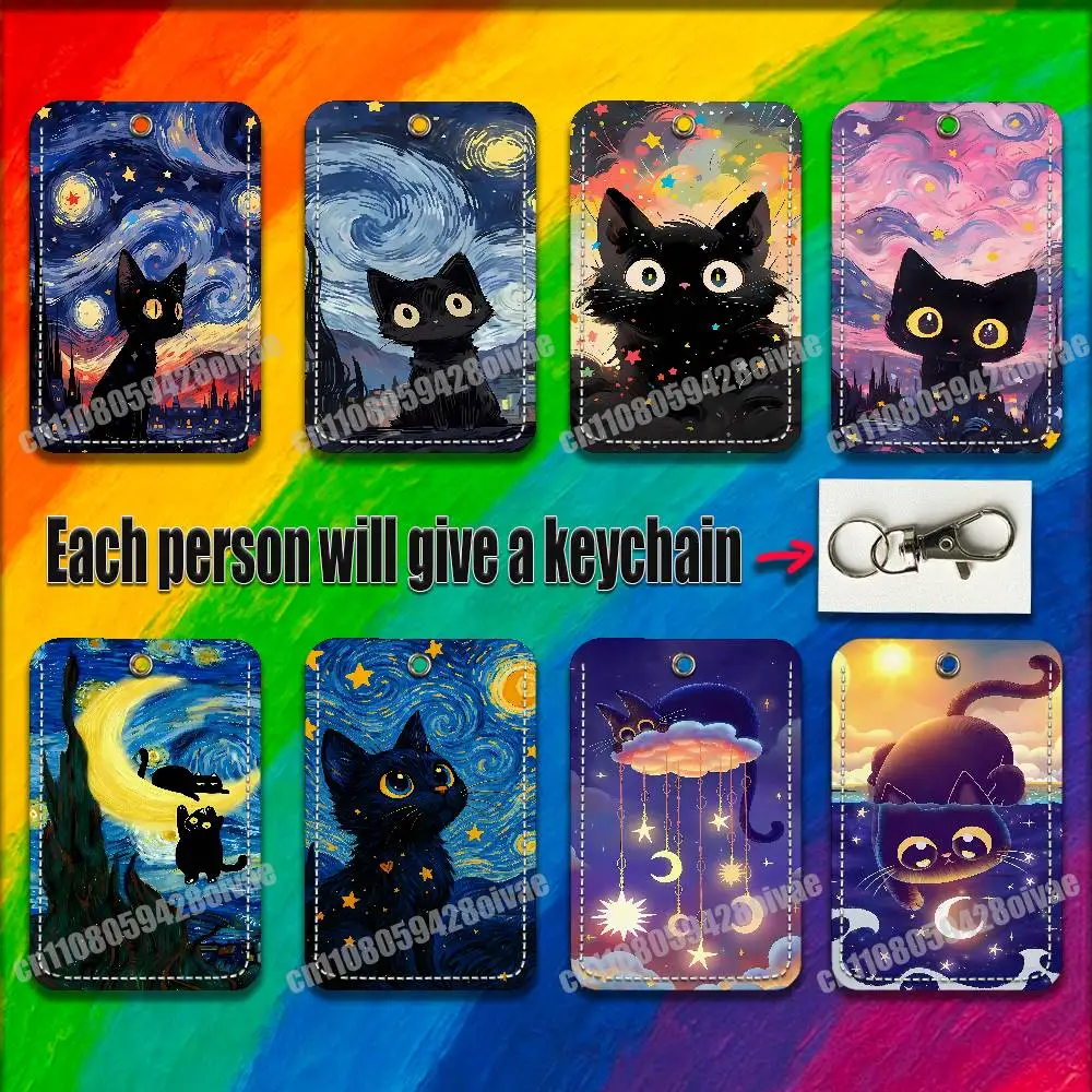Midnight Starry Sky Cat Star Van Gogh For ID Clips Credit Bank Bag Bus Meal Card Holder Cover Pocket Ornament Keychain
Midnight Starry Sky Cat Star Van Gogh For ID Clips Credit Bank Bag Bus Meal Card Holder Cover Pocket Ornament Keychain