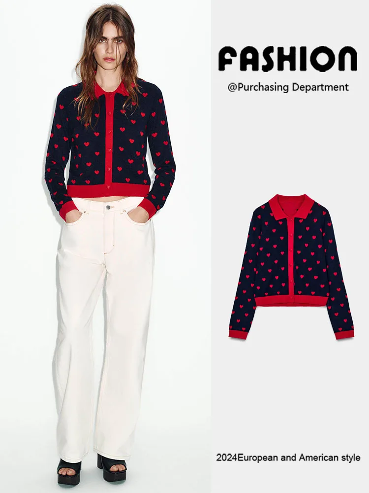 Spring New Arrival Women's Knitted Long Sve Heart Pattern Outerwear Versatile Ele Sle ort Coat European Faion
Spring New Arrival Women's Knitted Long Sve Heart Pattern Outerwear Versatile Ele Sle ort Coat European Faion