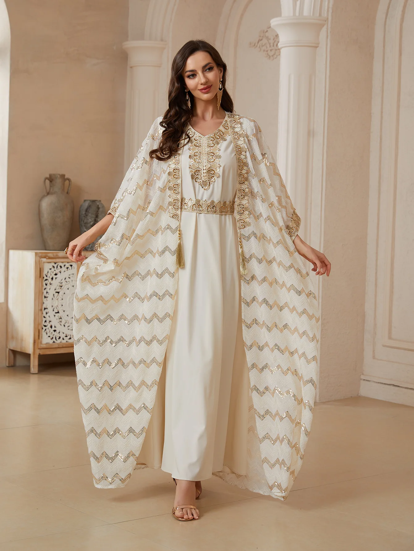 NC174 Independent Station Women's Dress Beaded Two-Piece Set Long Robe Summer 2026 Ethnic Stage Costume Ladies Fashion
NC174 Independent Station Women's Dress Beaded Two-Piece Set Long Robe Summer 2026 Ethnic Stage Costume Ladies Fashion