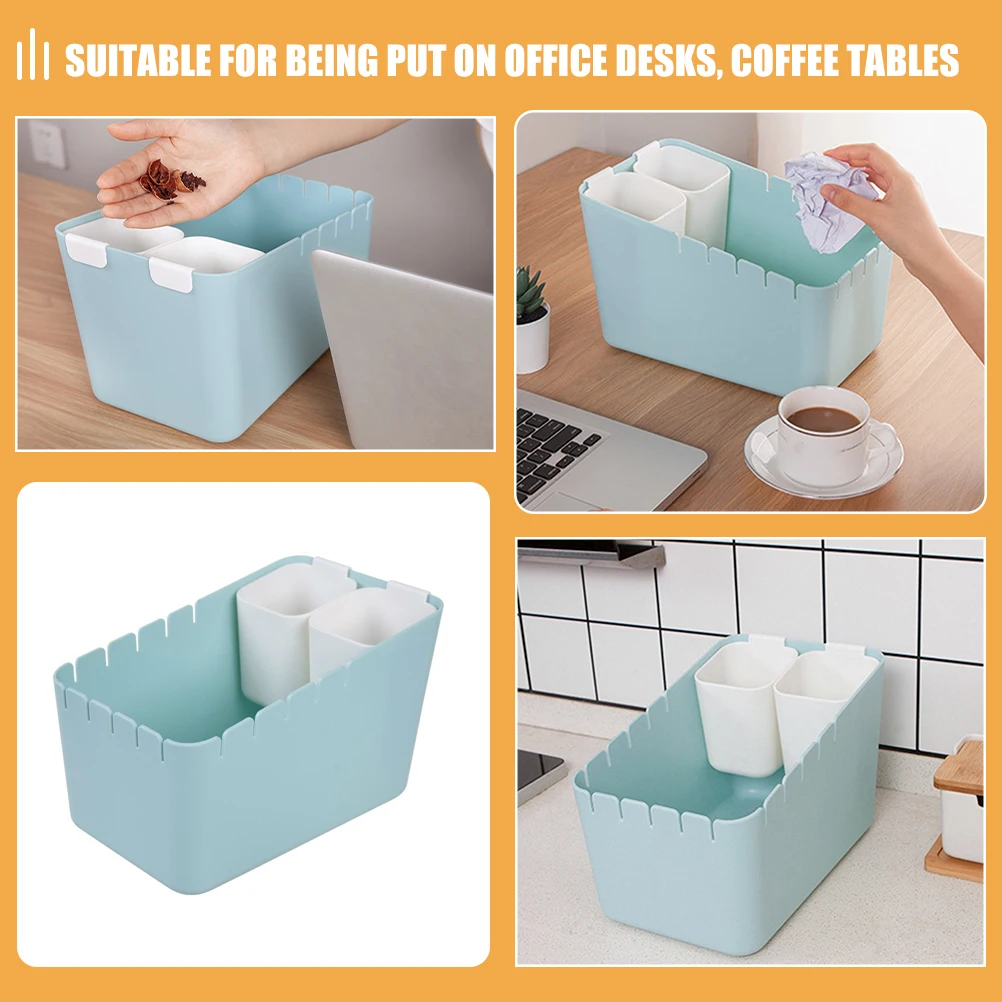 Plastic Desktop Waste Paper Basket Dry Wet Separation Trash Can PP Material Small Garbage Can For Desk Home Office Shallow Blue
Plastic Desktop Waste Paper Basket Dry Wet Separation Trash Can PP Material Small Garbage Can For Desk Home Office Shallow Blue