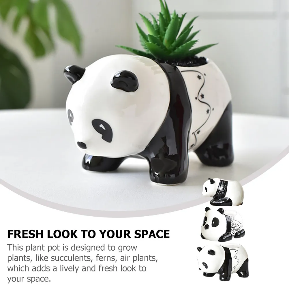 3Pcs Cute Panda Ceramic Flower Pots Small Succulent Planters for Indoor Office Desk Balcony Garden Decoration Ceramic Planter
3Pcs Cute Panda Ceramic Flower Pots Small Succulent Planters for Indoor Office Desk Balcony Garden Decoration Ceramic Planter