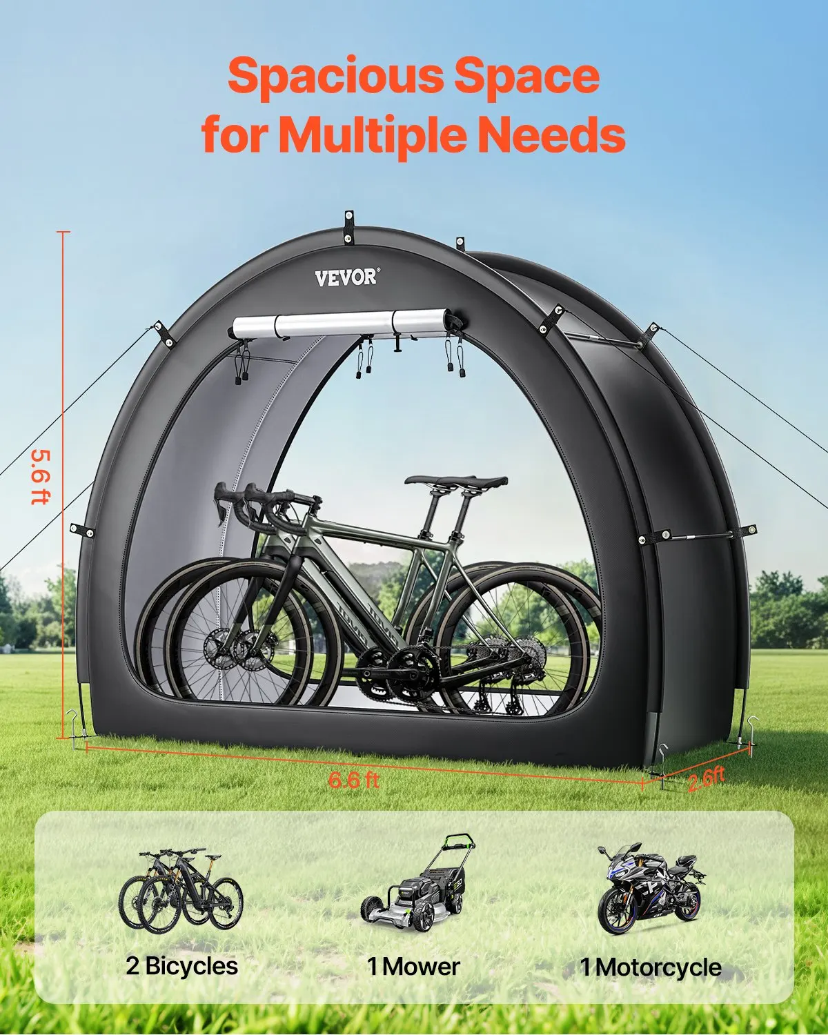 Outdoor Bike Storage Tent Fan-Shaped Waterproof Bike Tent For 1 To 2 Bikes
Outdoor Bike Storage Tent Fan-Shaped Waterproof Bike Tent For 1 To 2 Bikes
