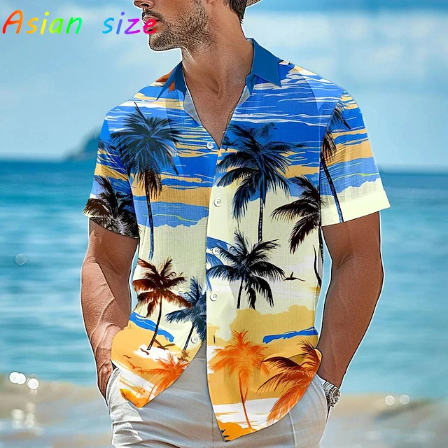 Новая гавайская мужская рубашка с пальмовым деревом, рубашки на пуговицах, тропическая гавайская пляжная рубашка, подарок для отпуска, футболки, топы, блузки с короткими рукавами
Новая гавайская мужская рубашка с пальмовым деревом, рубашки на пуговицах, тропическая гавайская пляжная рубашка, подарок для отпуска, футболки, топы, блузки с короткими рукавами