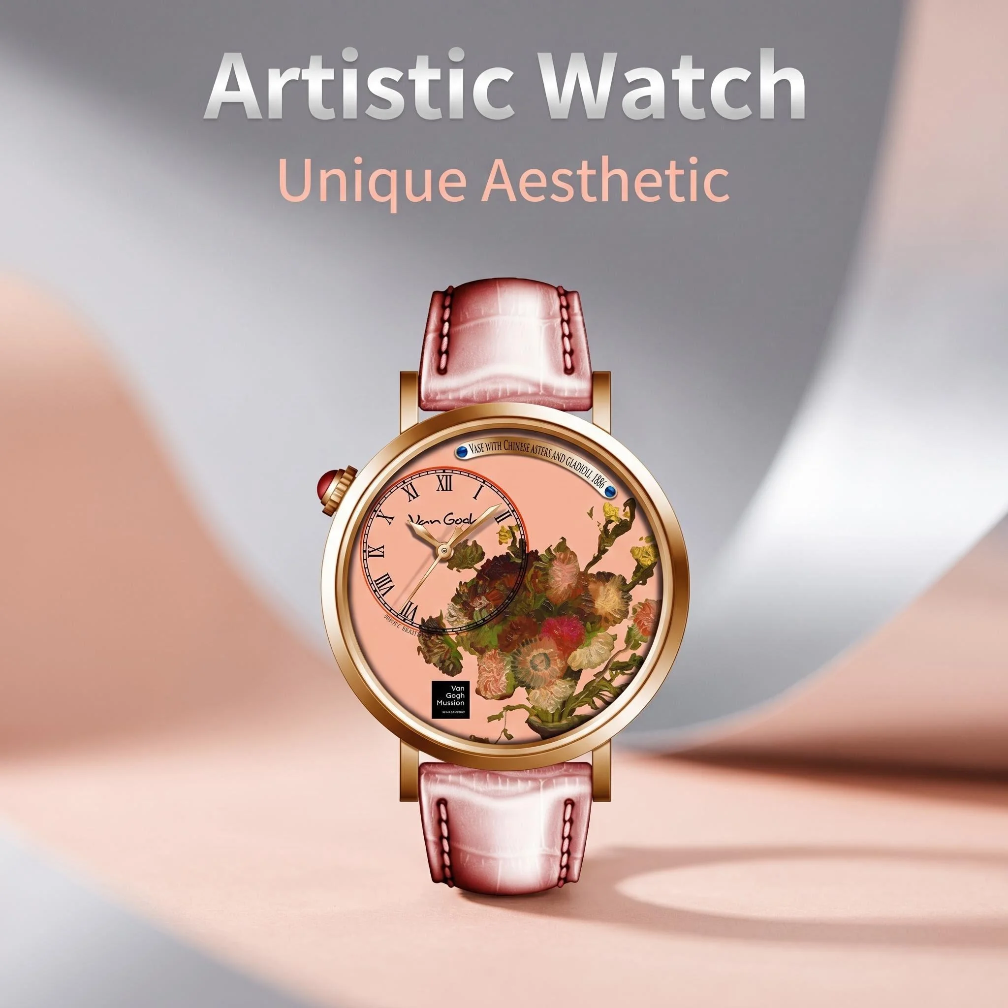 Oil Painting Art Dial Women Watch 36mm Scratch Resistant Mineral Glass Waterproof Rose Gold Case Pink Embossed Leather Strap
Oil Painting Art Dial Women Watch 36mm Scratch Resistant Mineral Glass Waterproof Rose Gold Case Pink Embossed Leather Strap