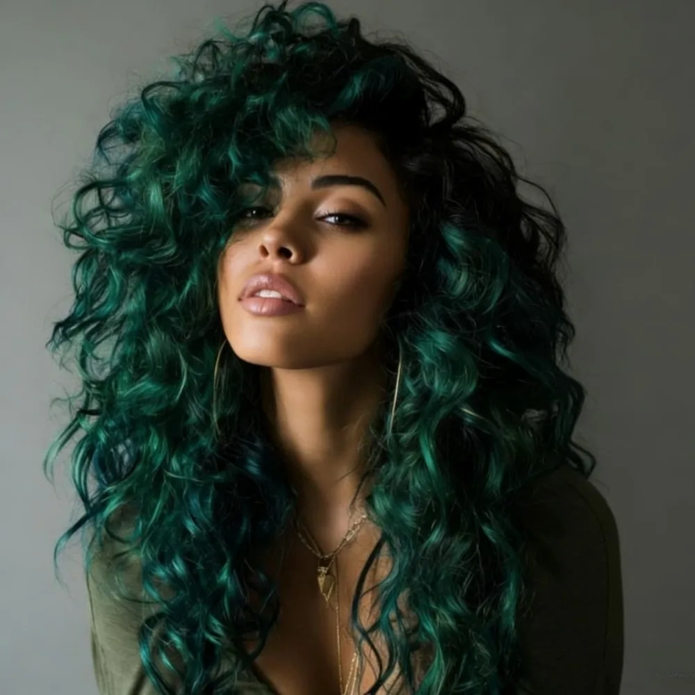 Kinky Curly Synthetic Wig Ombre Green Roots Blonde Lace Front Wigs 13x4 HD Synthetic Lace Frontal Wigs for Fashion Women
Kinky Curly Synthetic Wig Ombre Green Roots Blonde Lace Front Wigs 13x4 HD Synthetic Lace Frontal Wigs for Fashion Women