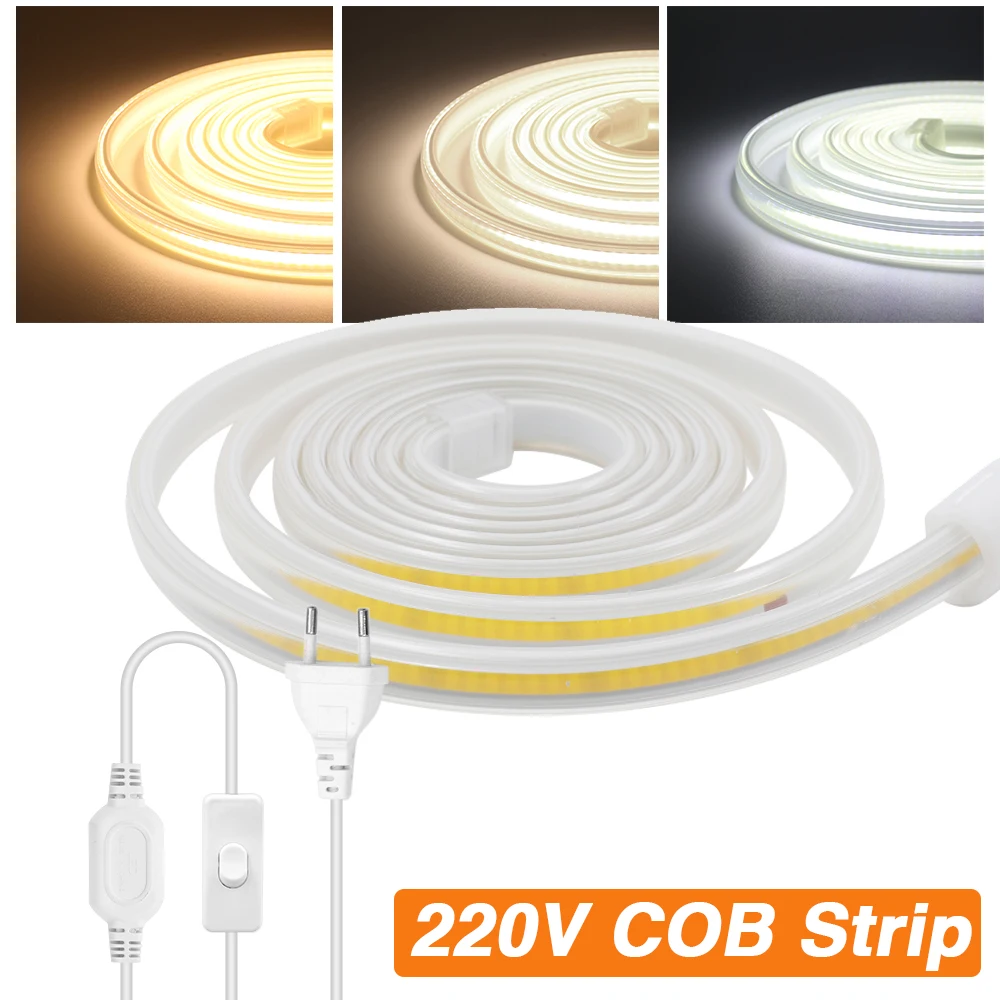 Светодиодная лента 220 В COB, 288 светодиодов/м, Водонепроницаемая IP67 уличная садовая декоративная лента 3000K 4000K 6000K, белая гибкая лента
Светодиодная лента 220 В COB, 288 светодиодов/м, Водонепроницаемая IP67 уличная садовая декоративная лента 3000K 4000K 6000K, белая гибкая лента