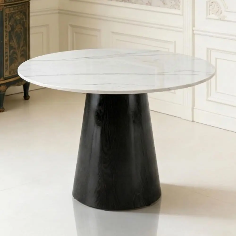 42 Inch Round Stone Dining Table - White & Black Pedestal Kitchen Table for Home and Restaurant Use
42 Inch Round Stone Dining Table - White & Black Pedestal Kitchen Table for Home and Restaurant Use