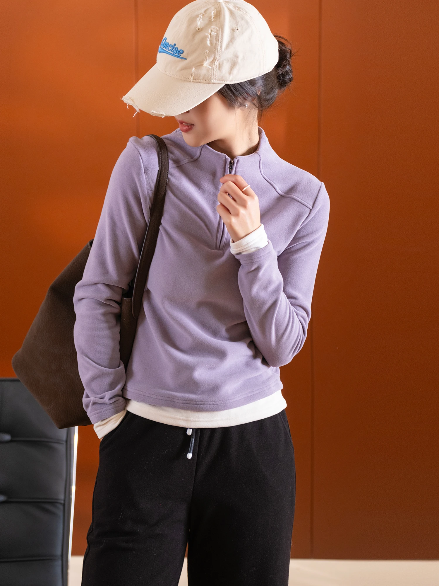 Sl Splice Double-Sided Fce K Electrostatic oulder Version f Zipper Long Sve Casual Sle Women's T-irt
Sl Splice Double-Sided Fce K Electrostatic oulder Version f Zipper Long Sve Casual Sle Women's T-irt