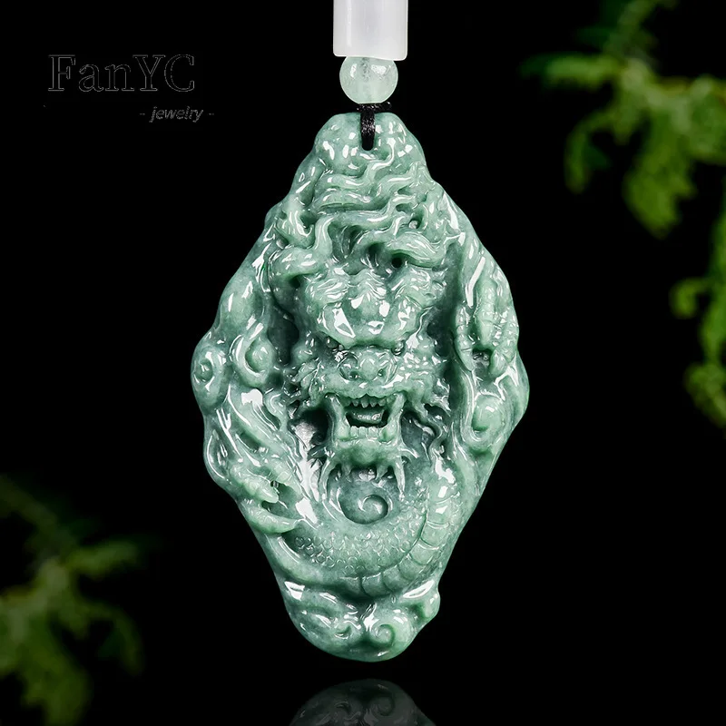 Natural Jadeite Dragon Pendant Three-dimensional Carving: Majestic Charm Jade Necklace Men and Women Holidays Gift
Natural Jadeite Dragon Pendant Three-dimensional Carving: Majestic Charm Jade Necklace Men and Women Holidays Gift