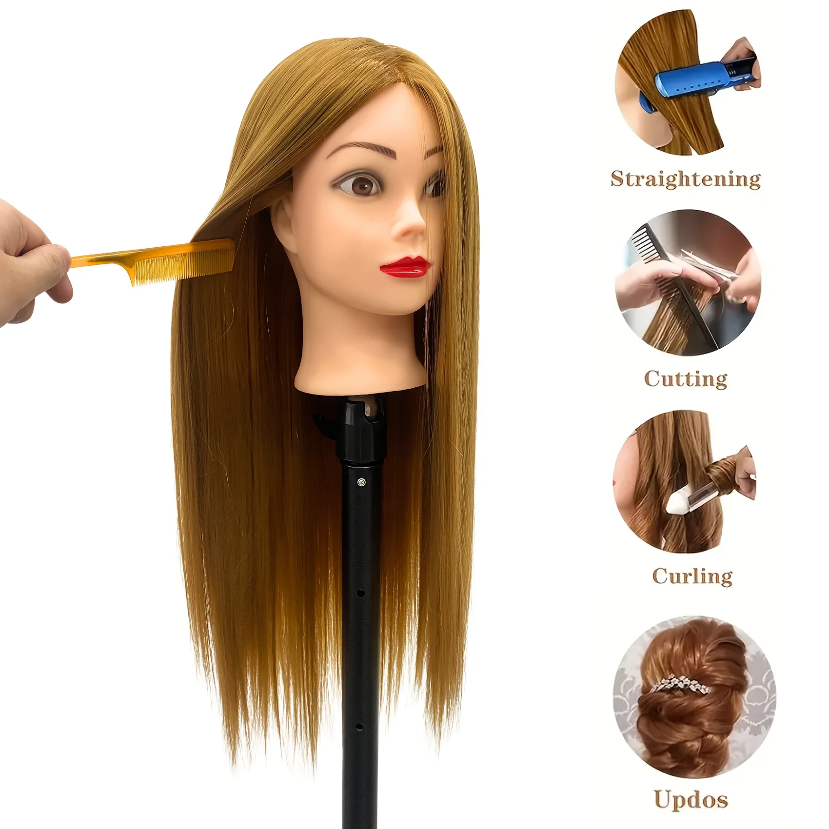 26Inch Long Hair Styling Cosmetology Mannequin Head Hair Mannequin Head Practice Kit for Braiding Training and Practice
26Inch Long Hair Styling Cosmetology Mannequin Head Hair Mannequin Head Practice Kit for Braiding Training and Practice