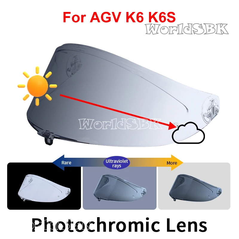 Photochromic Visor for AGV K6 K6s Helmet Glasses Screen Shield Windshield Accessories Parts Autochromic lens
Photochromic Visor for AGV K6 K6s Helmet Glasses Screen Shield Windshield Accessories Parts Autochromic lens