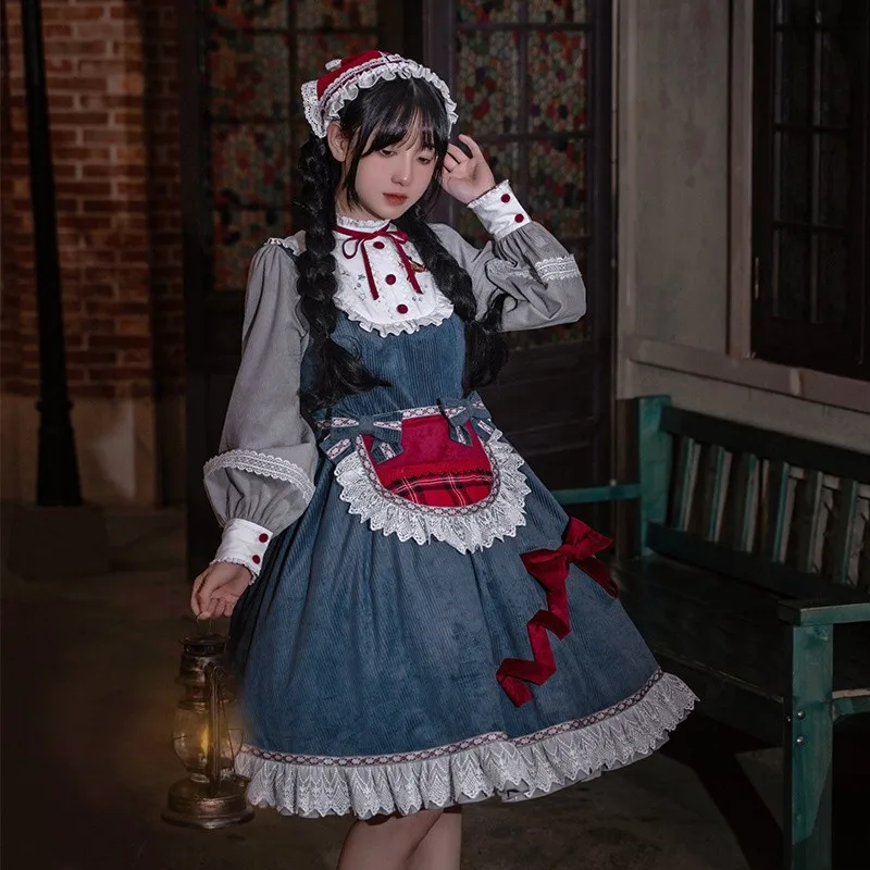 Vintage Lolita Dress Autumn Winter Warm Thickened Lolita Suit Christmas New Year Dress Ruffle Lace Dress
Vintage Lolita Dress Autumn Winter Warm Thickened Lolita Suit Christmas New Year Dress Ruffle Lace Dress