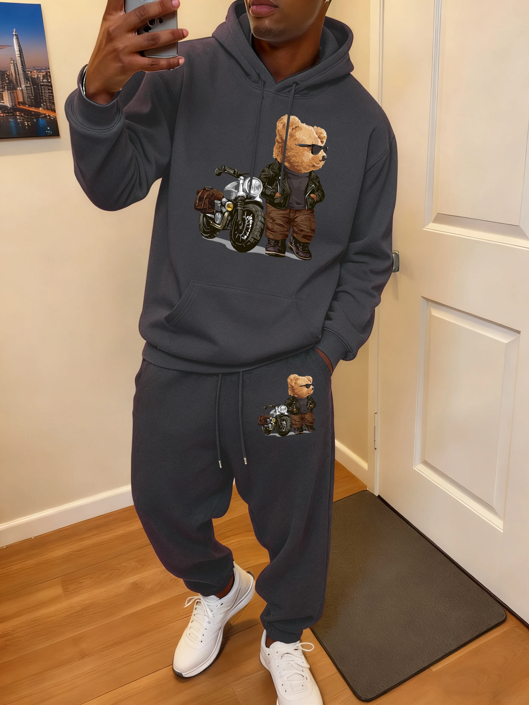 Ride Motorcycle Jacket Cool Bear Print Men Hoody Suit Fashion Autumn Sweatshirts All-Match Casual Sweatpant Comfy Jogging Pants
Ride Motorcycle Jacket Cool Bear Print Men Hoody Suit Fashion Autumn Sweatshirts All-Match Casual Sweatpant Comfy Jogging Pants