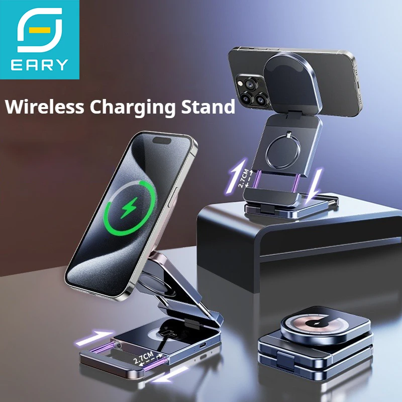 Eary 3-in-1 15w Foldable Wireless Charging Station for Magsafe Magnetic Charger Stand for iPhone 16 Samsung Apple iWatch AirPods
Eary 3-in-1 15w Foldable Wireless Charging Station for Magsafe Magnetic Charger Stand for iPhone 16 Samsung Apple iWatch AirPods