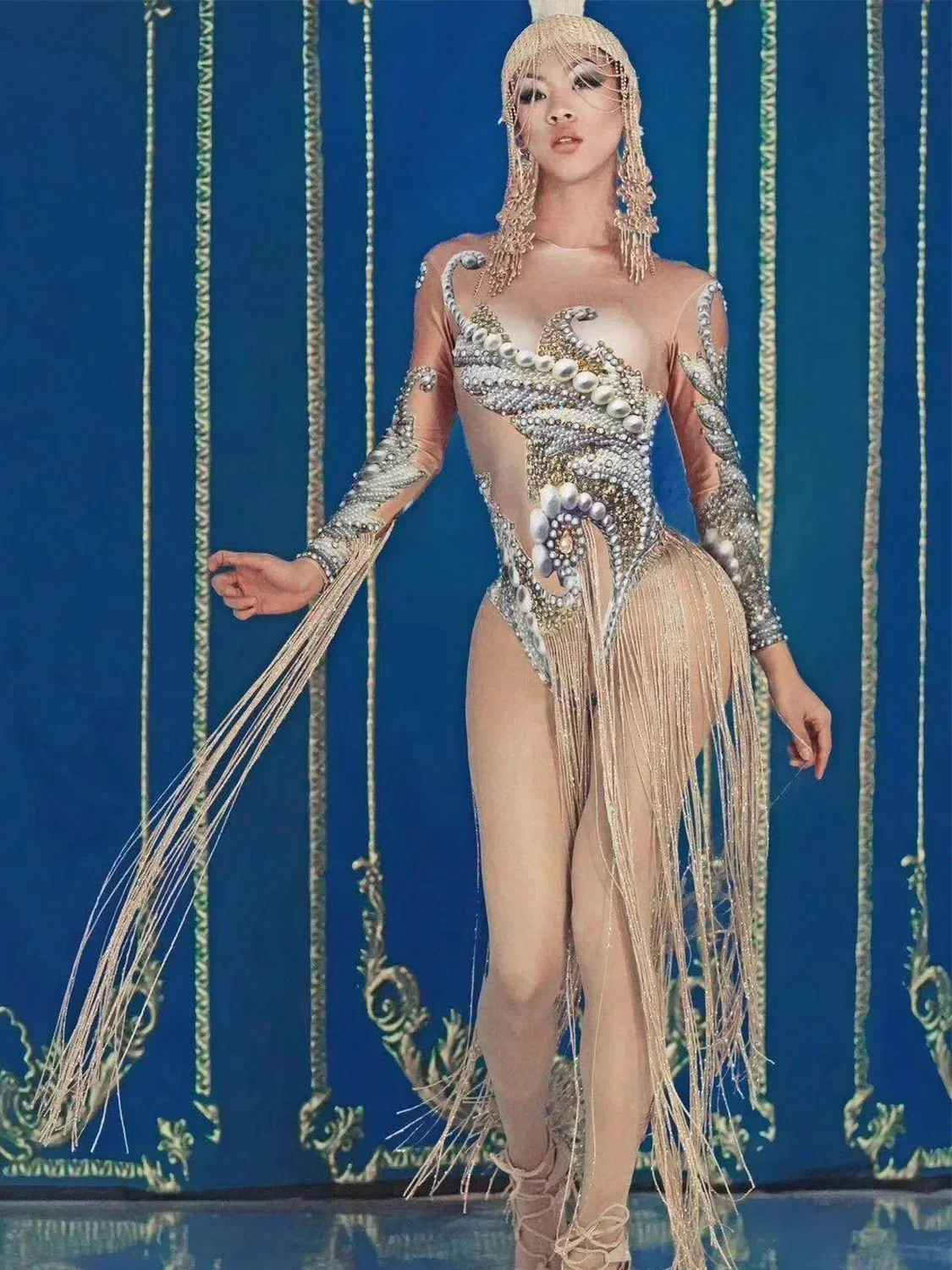 Women Sparkling Fringes Tight Stretch Bodysuits Luxurious Print Singer Stage Jazz Dance Costumes 2026
Women Sparkling Fringes Tight Stretch Bodysuits Luxurious Print Singer Stage Jazz Dance Costumes 2026