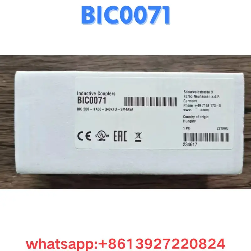Brand New coupler BIC0071 BIC 2B0-ITA50-Q40KFU-SM4A5A Original and Genuine Fast Shipping
Brand New coupler BIC0071 BIC 2B0-ITA50-Q40KFU-SM4A5A Original and Genuine Fast Shipping