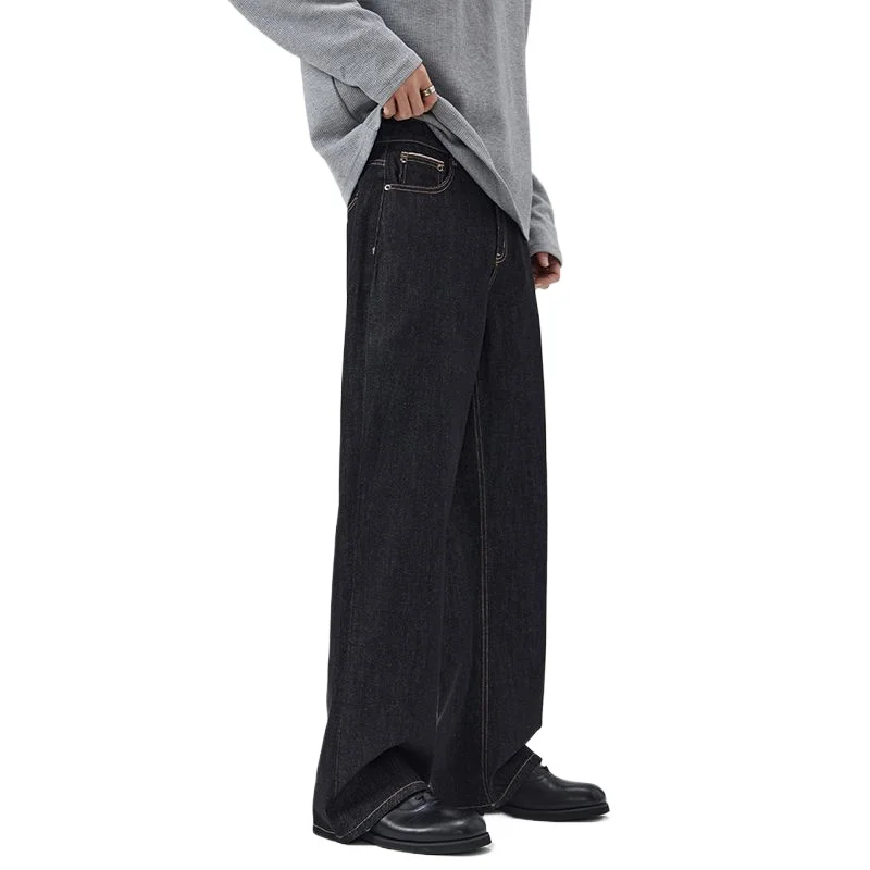 Solid Black Jeans Men Wide Leg Denim Pants Baggy Loose Fit Casual Fashion Daddy Trousers Full Length High Quality
Solid Black Jeans Men Wide Leg Denim Pants Baggy Loose Fit Casual Fashion Daddy Trousers Full Length High Quality