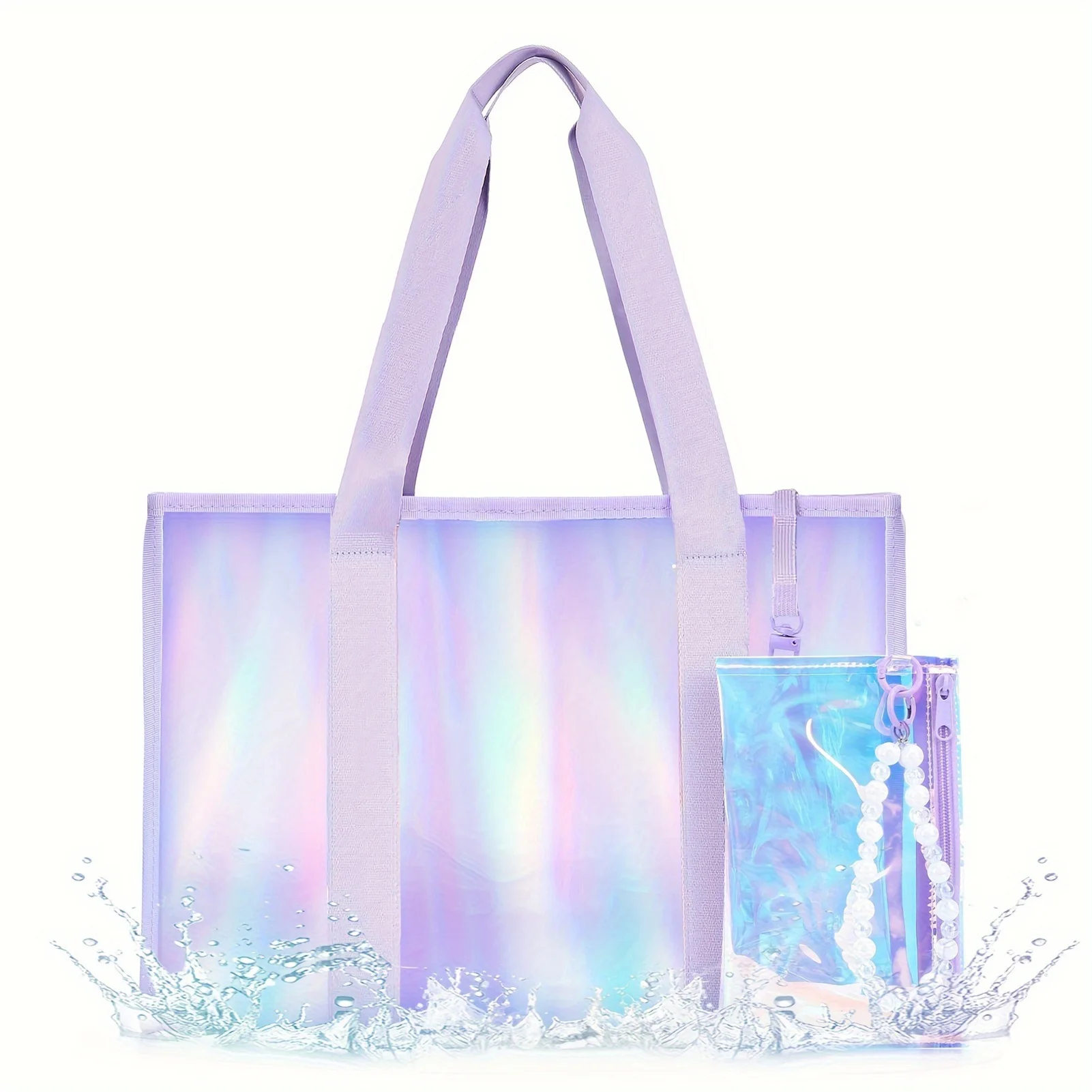 Beach Bag Clear Large Capacity Multifunctional Iridescent Beach Bag Strong Durable Material Clear Stylish Outdoor Storage Bag
Beach Bag Clear Large Capacity Multifunctional Iridescent Beach Bag Strong Durable Material Clear Stylish Outdoor Storage Bag