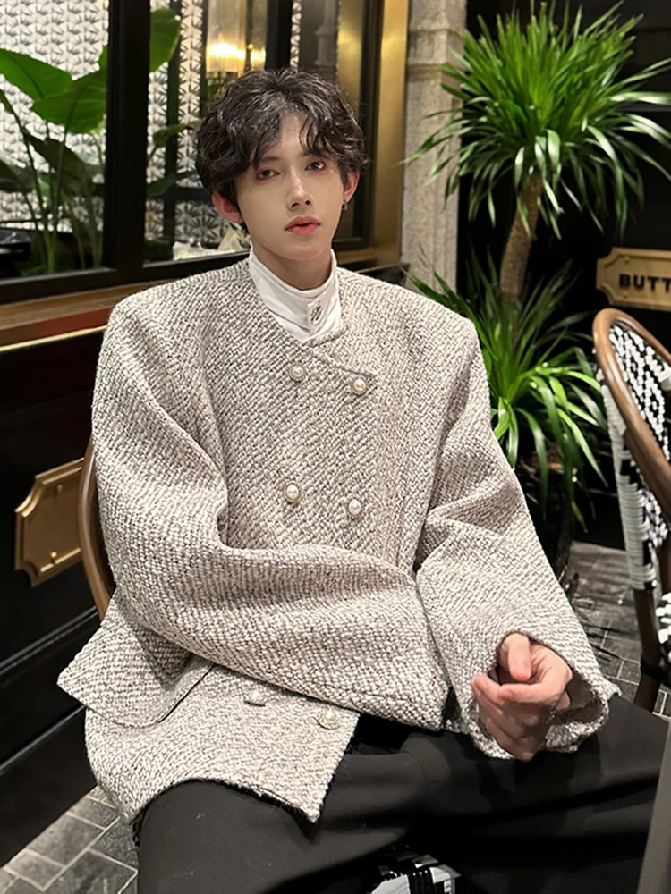 Premium Feel Tweed Jaet Young Trendy ort Collarl Double Breasted Korean Sle Men's Spring Autumn Coat Outerwear
Premium Feel Tweed Jaet Young Trendy ort Collarl Double Breasted Korean Sle Men's Spring Autumn Coat Outerwear