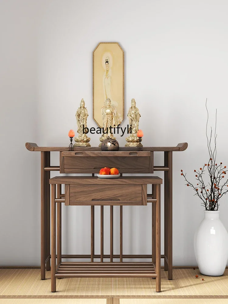 07Solid Wood Altar Incense Burner Table Buddha Shrine Household Buddha Table Chinese God of Wealth Altar Table
07Solid Wood Altar Incense Burner Table Buddha Shrine Household Buddha Table Chinese God of Wealth Altar Table