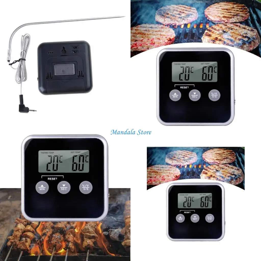 U2JC Digital Electronic Temperature Detector for BBQ Thermometers with Timer Function Thermometers Stainless Probe
U2JC Digital Electronic Temperature Detector for BBQ Thermometers with Timer Function Thermometers Stainless Probe