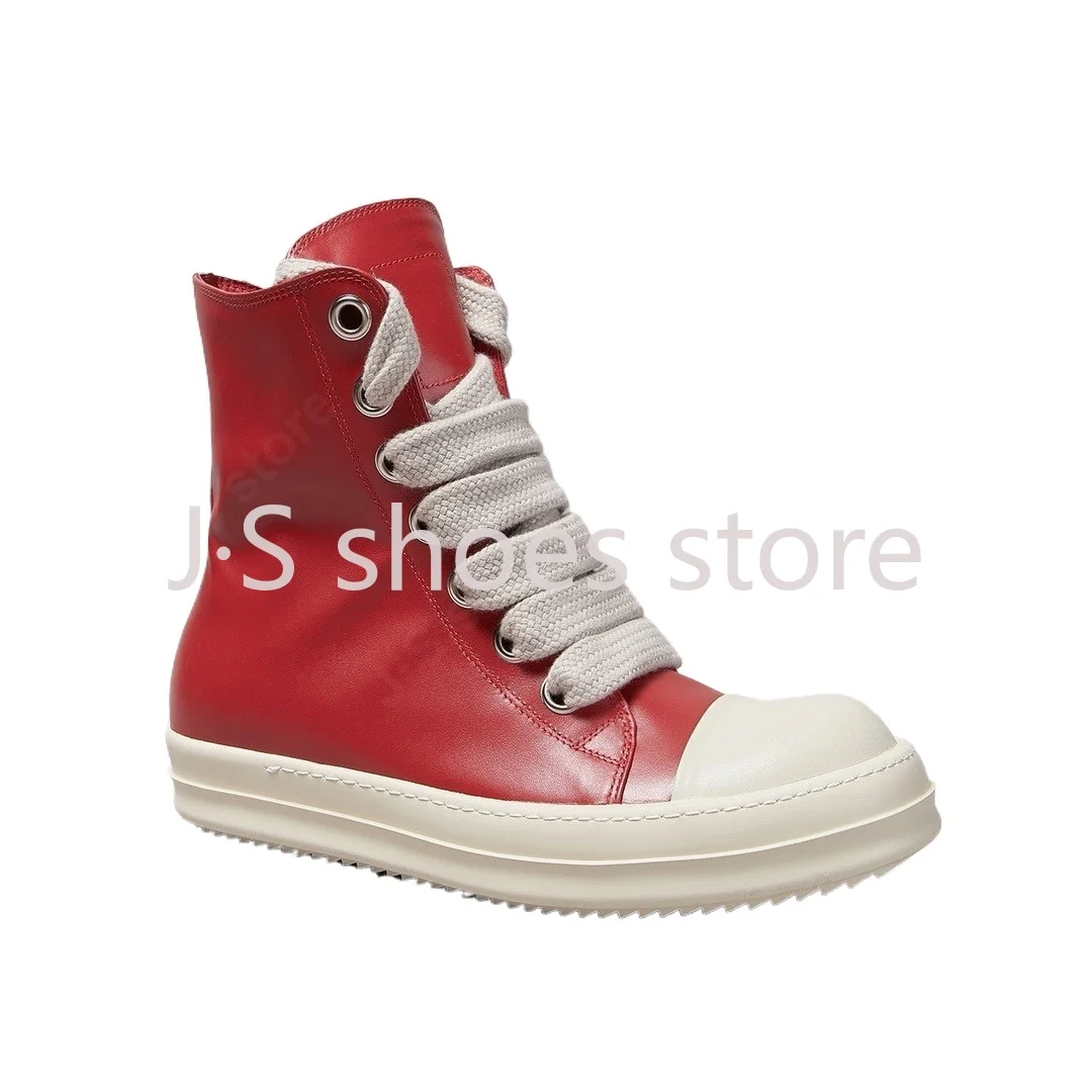 Ricks Outdoor Men Shoe Red Leather Boots High Top Casual Shoes Jumbo Laces Owens Classic Zipper Women Sneaker Ankle Boot
Ricks Outdoor Men Shoe Red Leather Boots High Top Casual Shoes Jumbo Laces Owens Classic Zipper Women Sneaker Ankle Boot