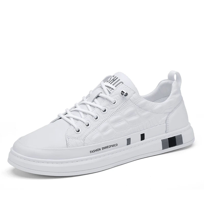 Crocodile pattern casual board shoes, four season white shoes, men's motorcycle shoes
Crocodile pattern casual board shoes, four season white shoes, men's motorcycle shoes