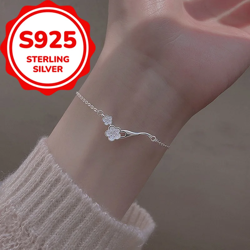 925 sterling silver daily versatile temperament flowers fresh peach branch bracelet women's simple light luxury hand jewelry
925 sterling silver daily versatile temperament flowers fresh peach branch bracelet women's simple light luxury hand jewelry