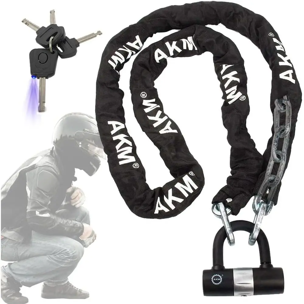 Motorcycle Lock 6.56t/200cmx10mm Thick Anti-Thet Heavy Duty Chain Locks with 4 Keys Security 16mm U Lock Disc Lock,Super Long Du
Motorcycle Lock 6.56t/200cmx10mm Thick Anti-Thet Heavy Duty Chain Locks with 4 Keys Security 16mm U Lock Disc Lock,Super Long Du