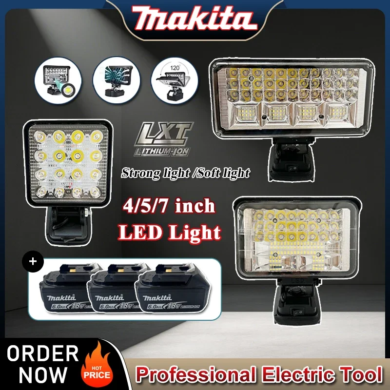 Портативный светодиодный прожектор Makita 4/5/7 дюймов, беспроводной, для работы на улице, рыбалки, аварийного освещения, совместим с аккумулятором 18В
Портативный светодиодный прожектор Makita 4/5/7 дюймов, беспроводной, для работы на улице, рыбалки, аварийного освещения, совместим с аккумулятором 18В