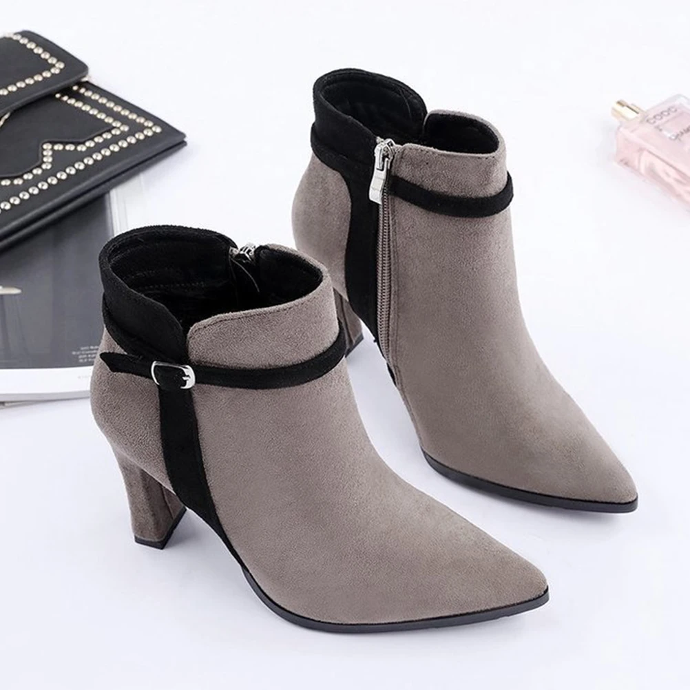 Suede Boots Short Fashion Lady Booties Shoes for Girl Zipper Upper Material: Pu Thick Heel Chunky Miss
Suede Boots Short Fashion Lady Booties Shoes for Girl Zipper Upper Material: Pu Thick Heel Chunky Miss