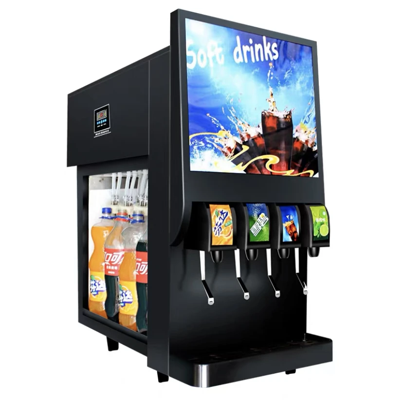 4-Valve Black Stainless Steel Cola Machine Cold Cola & Drink Dispenser Customizable Light Box Flavor for Juice Dispensing
4-Valve Black Stainless Steel Cola Machine Cold Cola & Drink Dispenser Customizable Light Box Flavor for Juice Dispensing