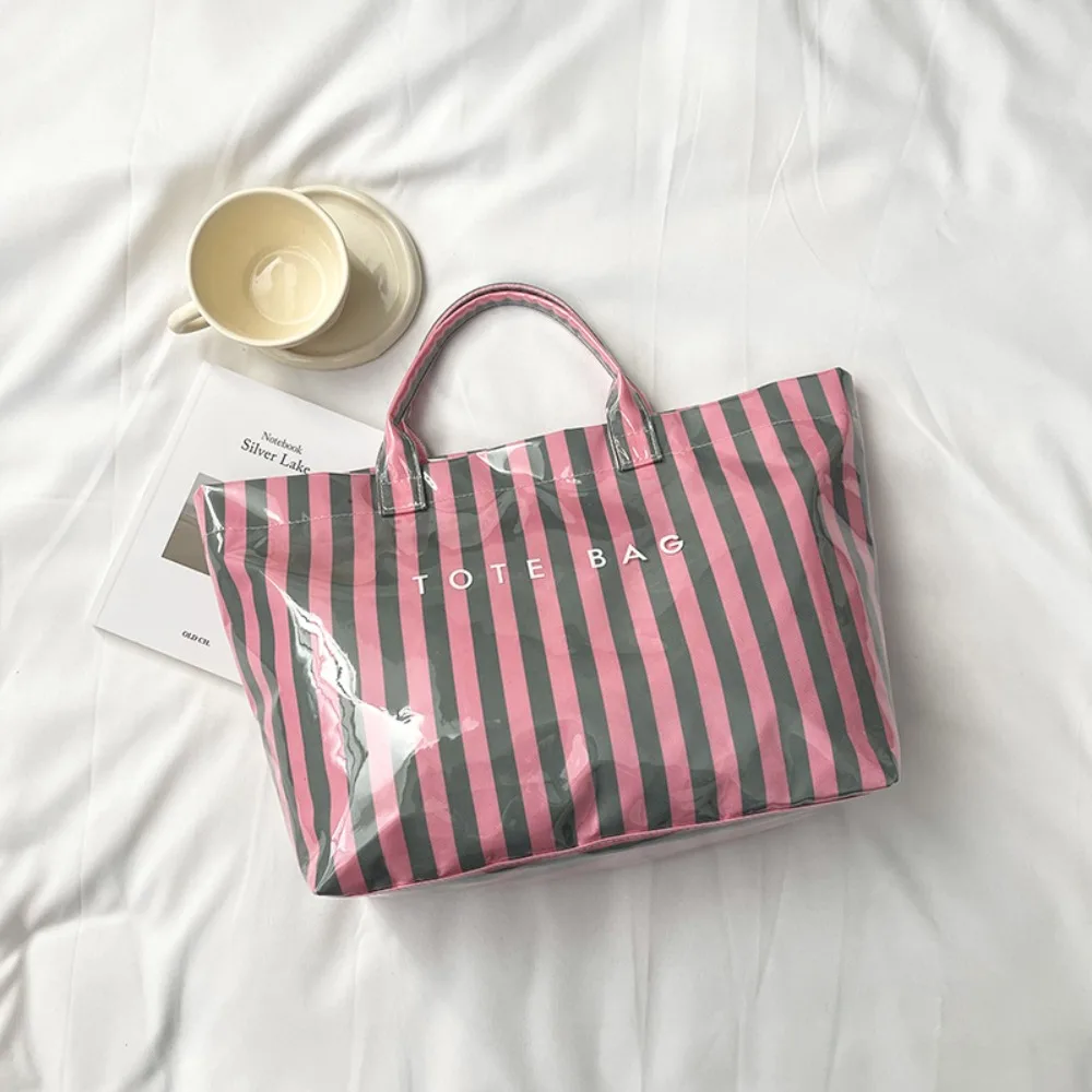 Waterproof PVC Striped Tote Bag Stripe Letter Print Letter Prints Handbags Large Capacity Shoulder Bag Transparent Jelly Bag
Waterproof PVC Striped Tote Bag Stripe Letter Print Letter Prints Handbags Large Capacity Shoulder Bag Transparent Jelly Bag