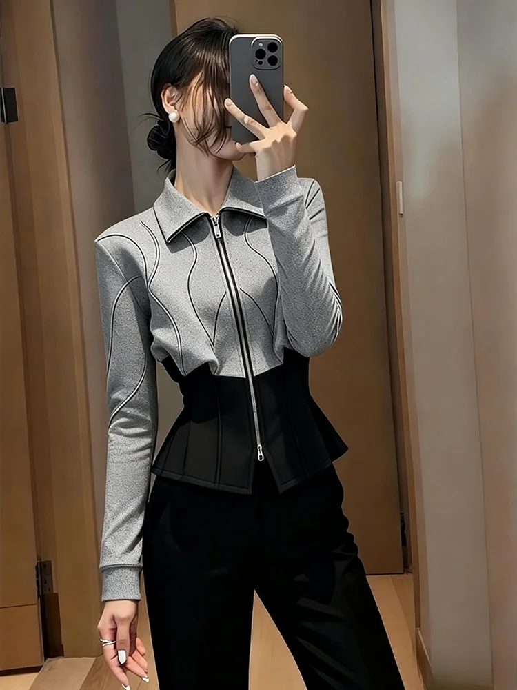 Unique ey Splice Sweatirt ort Jaet Women's High Waist Slimming Top Spring 2026 Faionable Commute Sle Long Sve
Unique ey Splice Sweatirt ort Jaet Women's High Waist Slimming Top Spring 2026 Faionable Commute Sle Long Sve