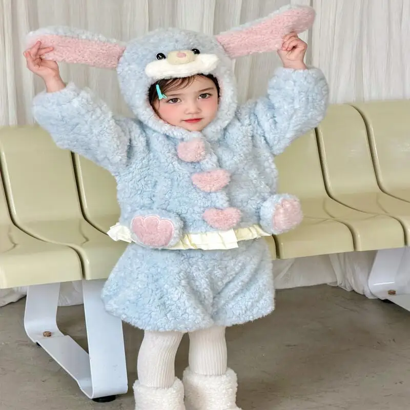 Girls' Winter Set 25 New Children Thickened Rabbit Ear Hair Sweater Jacket Women's Treasure Western Style Warm Flower Bud Pants
Girls' Winter Set 25 New Children Thickened Rabbit Ear Hair Sweater Jacket Women's Treasure Western Style Warm Flower Bud Pants