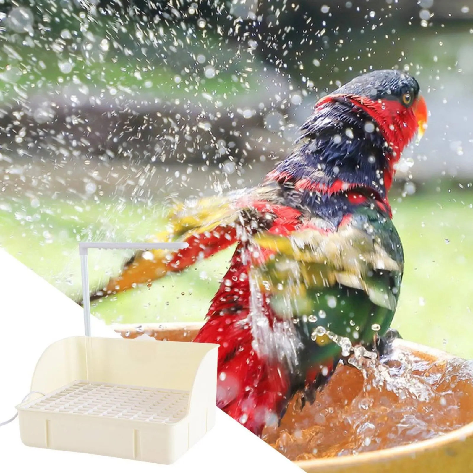 Electric Bird Bath Water Feature Power Cord Powered Automatic Bird Shower Parrot Bath Tub Suction Suction Mount Base
Electric Bird Bath Water Feature Power Cord Powered Automatic Bird Shower Parrot Bath Tub Suction Suction Mount Base