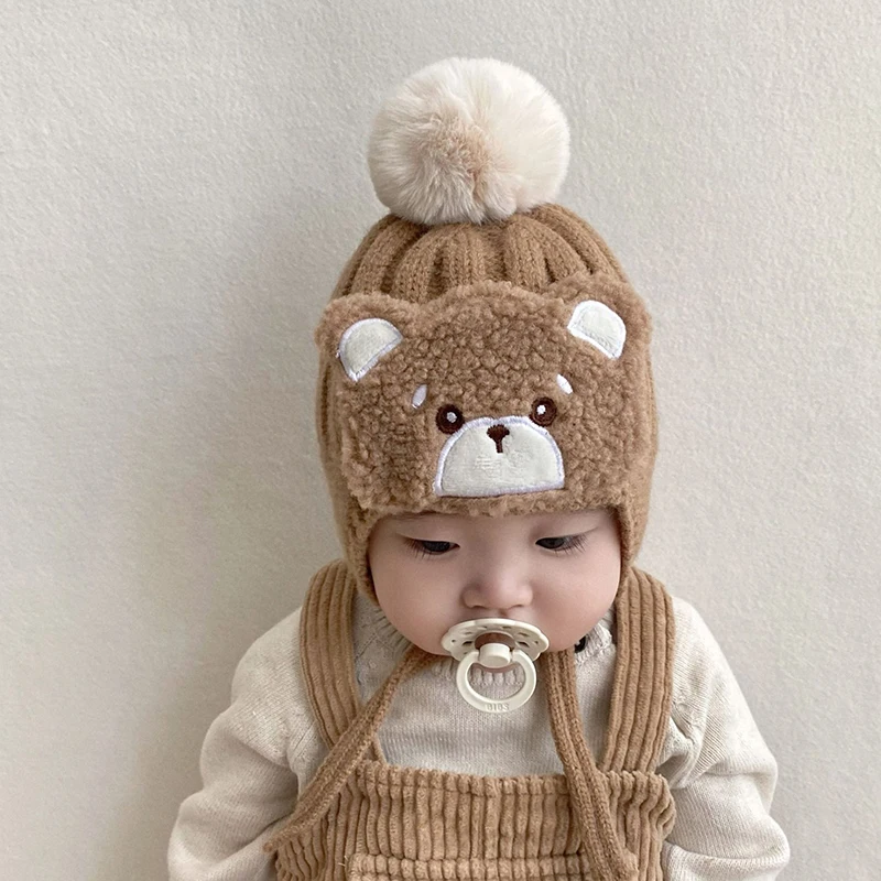 Fashion Big Pompom Baby Autumn Winter Warm Hat Windproof Soft Breathable Hat Cartoon Bear Thick Ear Protection Cap Gifts
Fashion Big Pompom Baby Autumn Winter Warm Hat Windproof Soft Breathable Hat Cartoon Bear Thick Ear Protection Cap Gifts