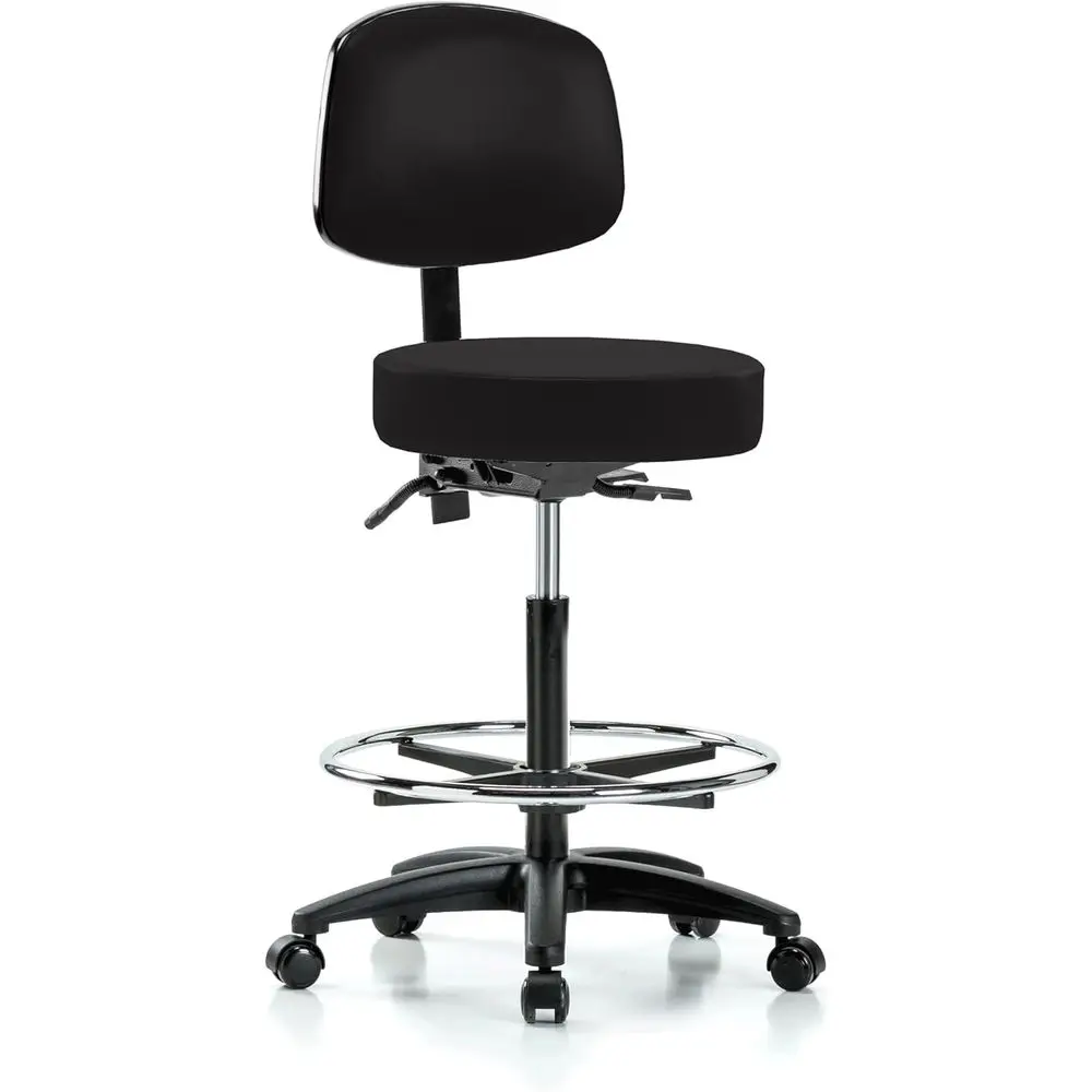 Height-Adjustable Doctor's Stool with Back, Suitable for Hard or Soft Floors, 300-Pound Capacity, Black Vinyl
Height-Adjustable Doctor's Stool with Back, Suitable for Hard or Soft Floors, 300-Pound Capacity, Black Vinyl