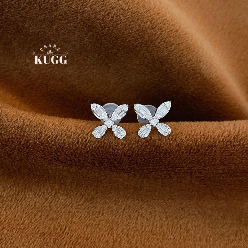 KUGG 100% 18K White Gold Earrings Elegant Style Real Natural Diamond Stud Earrings for Women Birthday Gift High Party Jewelry
KUGG 100% 18K White Gold Earrings Elegant Style Real Natural Diamond Stud Earrings for Women Birthday Gift High Party Jewelry
