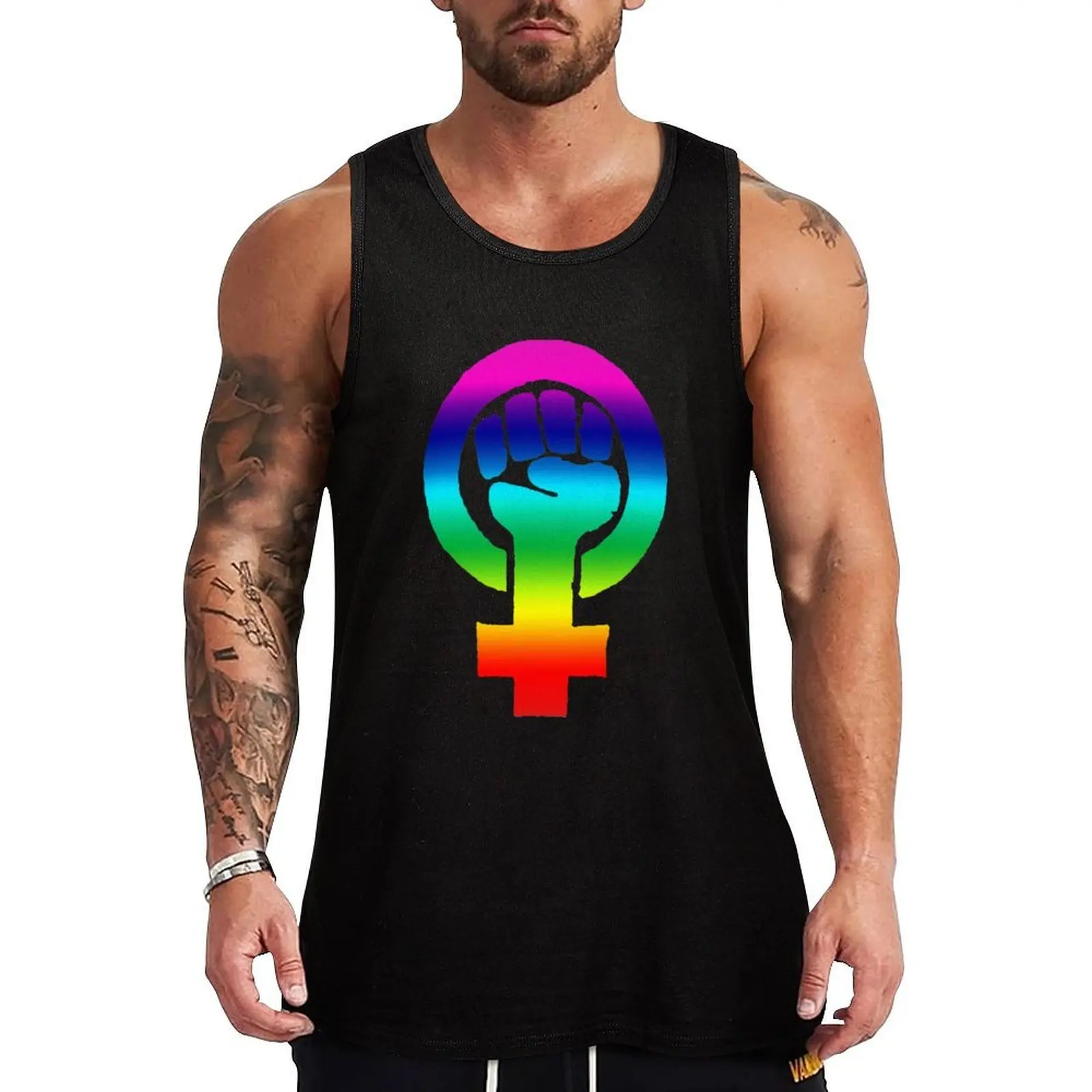 Rainbow Feminist Fist Tank Top gym shirts Man summer clothes quick-drying t-shirt 
Rainbow Feminist Fist Tank Top gym shirts Man summer clothes quick-drying t-shirt