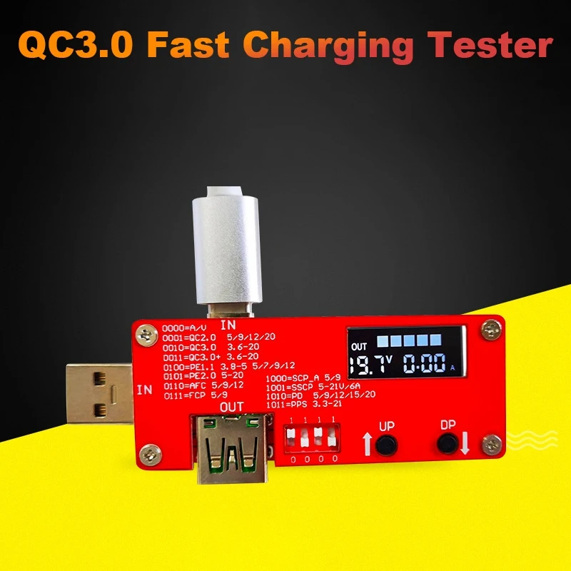 Многопротокольный тестер быстрой зарядки QC3.0, тестер триггера напряжения для FCP SCP SSCP
Многопротокольный тестер быстрой зарядки QC3.0, тестер триггера напряжения для FCP SCP SSCP