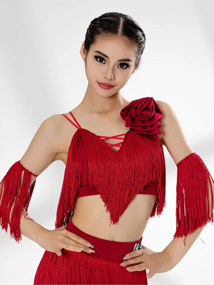 New Latin Dance Costume For Female Adults 2023 Fashion Dresses Training Clothes With Straps And Tassels Short Top
New Latin Dance Costume For Female Adults 2023 Fashion Dresses Training Clothes With Straps And Tassels Short Top