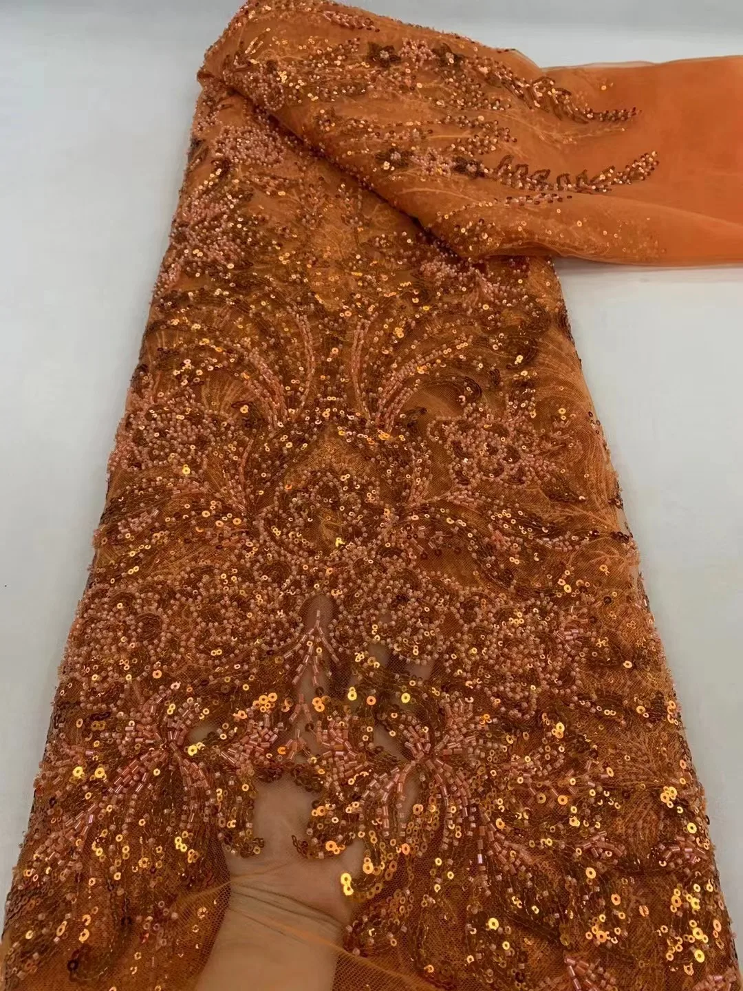 3D Flowers French Tulle Orange Lace High Quality Lace African Net Sequins Beaded Lace Fabric Luxury For Wedding Party Dress
3D Flowers French Tulle Orange Lace High Quality Lace African Net Sequins Beaded Lace Fabric Luxury For Wedding Party Dress
