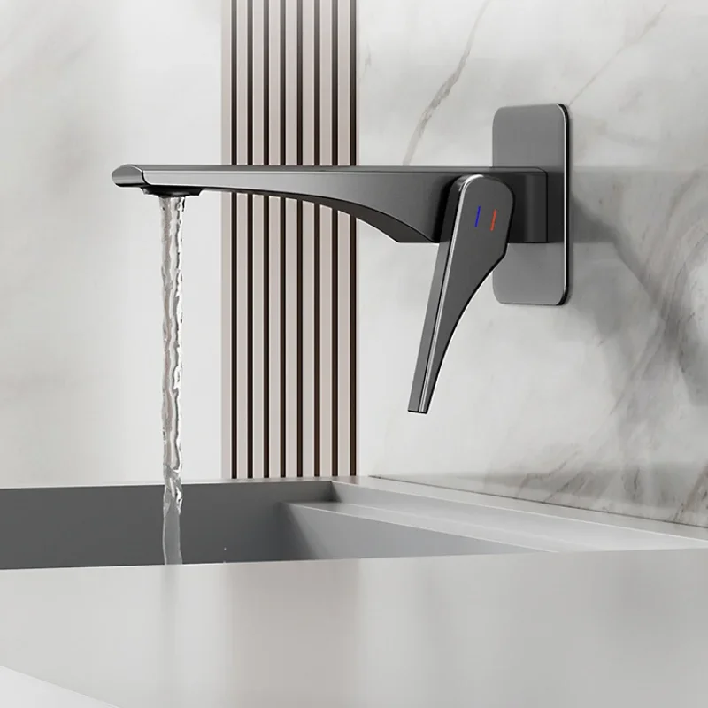 Матовый серый латунный смеситель для ванной комнаты, модный смеситель для холодной и горячей воды с двойным управлением
Матовый серый латунный смеситель для ванной комнаты, модный смеситель для холодной и горячей воды с двойным управлением