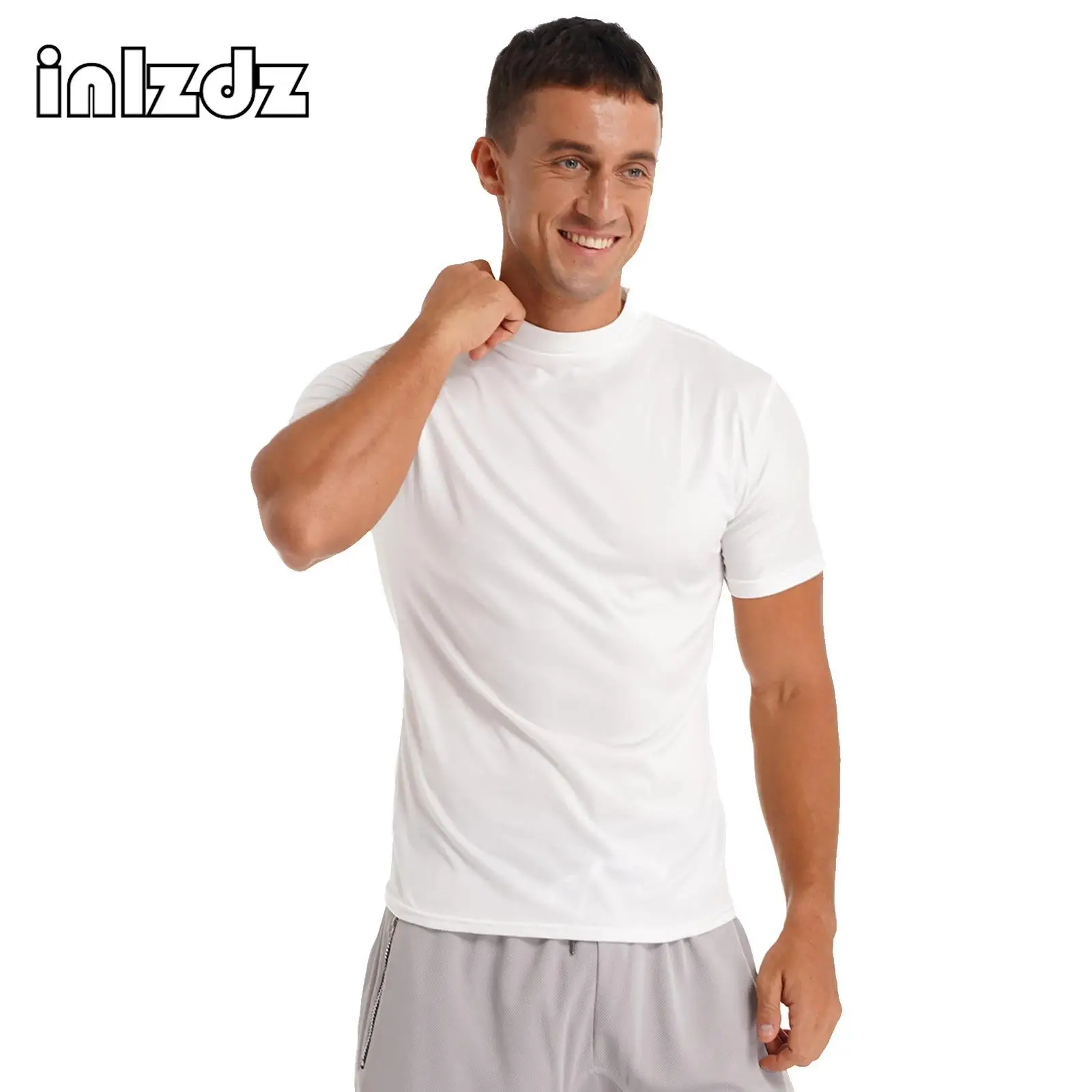 Mens Fashion Mock Neck Short Sleeve Summer T-shirt Casual Solid Color Slim Fit Tops Undershirt Casual Clothing Male
Mens Fashion Mock Neck Short Sleeve Summer T-shirt Casual Solid Color Slim Fit Tops Undershirt Casual Clothing Male