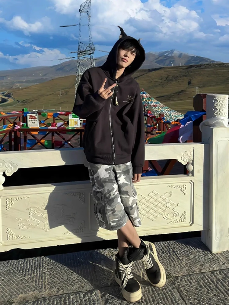 American Vibe Donald Dog Ear Hoodie Men's Loose Casual Zipper Open Cardigan Jaet Autumn Season Stand Fit Cotton Polyester
American Vibe Donald Dog Ear Hoodie Men's Loose Casual Zipper Open Cardigan Jaet Autumn Season Stand Fit Cotton Polyester