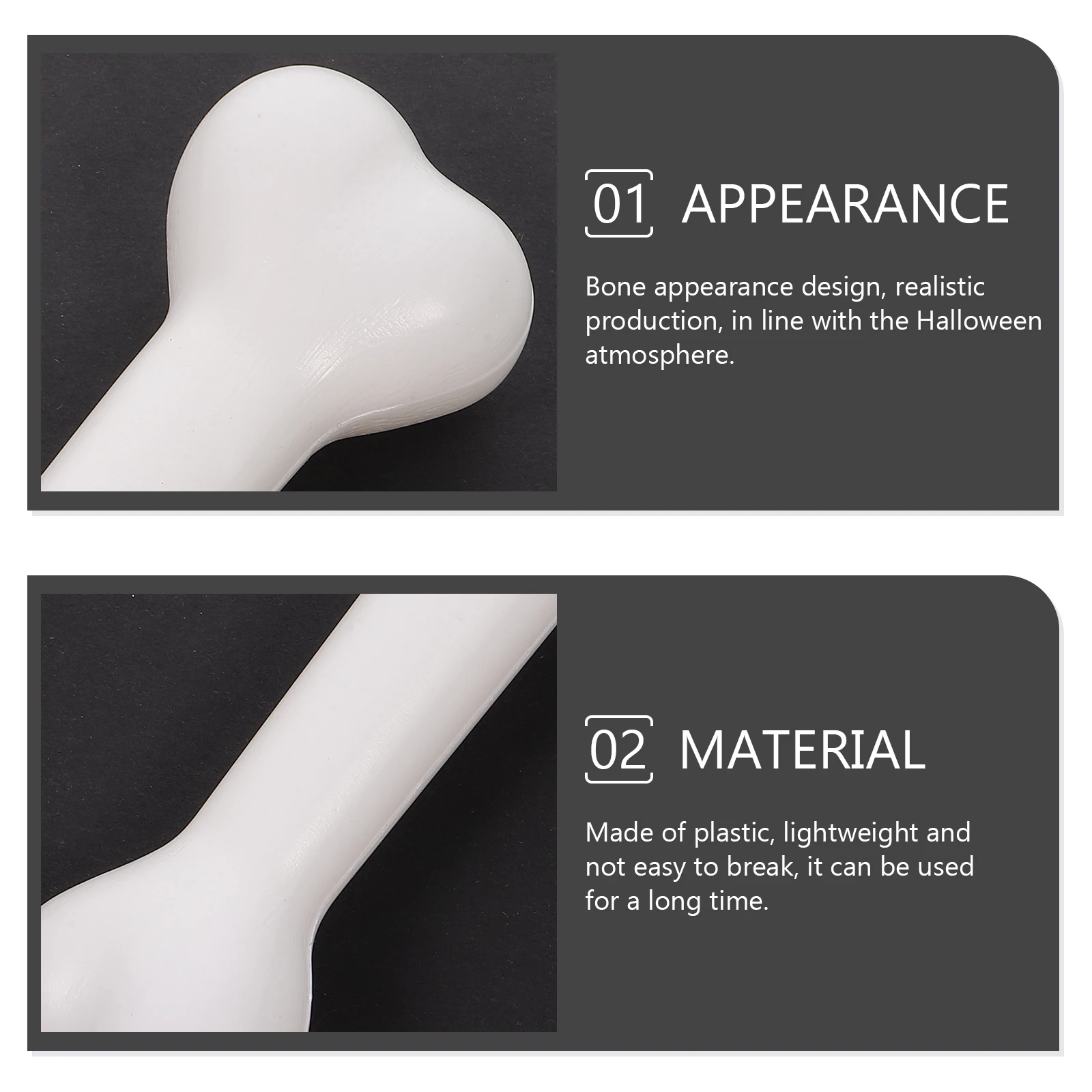 4pcs Plastic Costume Toy False Bones Accessories Halloween Props Simulated Skeletons Kids Adults White Party Toys
4pcs Plastic Costume Toy False Bones Accessories Halloween Props Simulated Skeletons Kids Adults White Party Toys