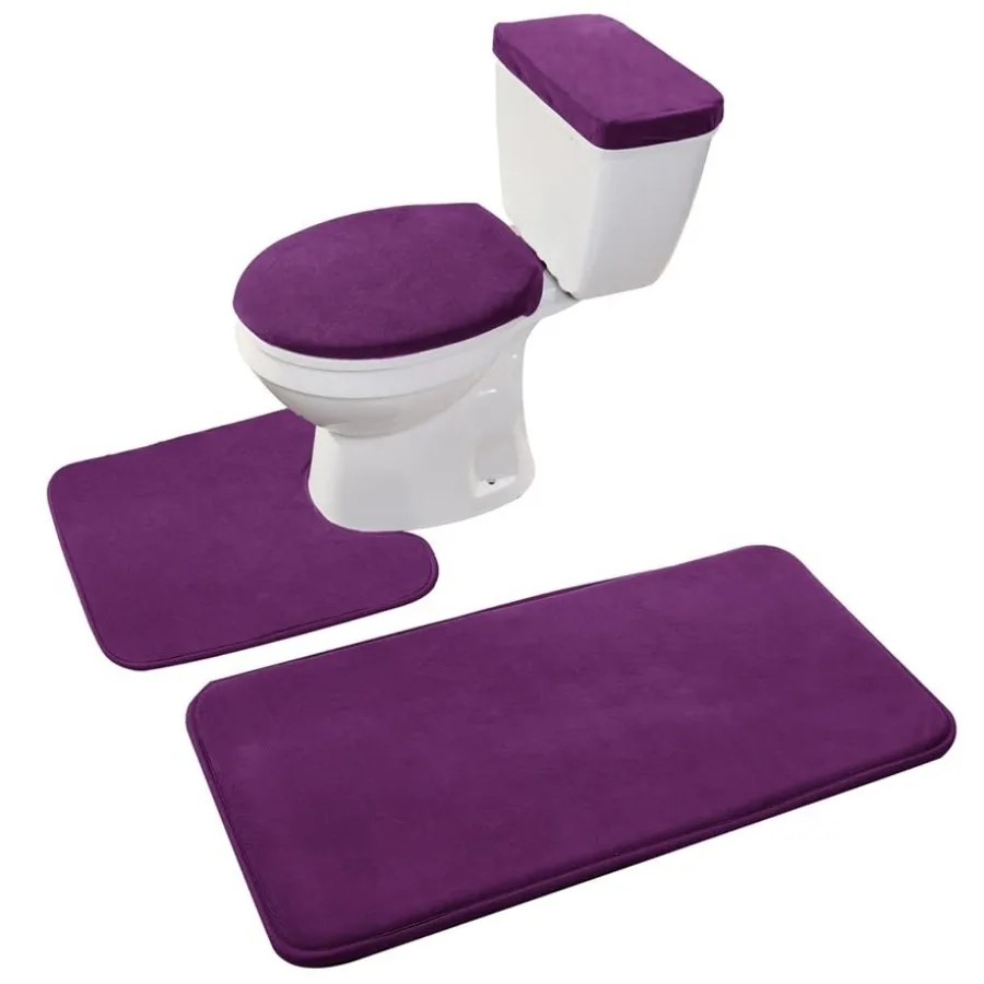 Memory Foam Bathroom Toilet Rug Set with Toilet Lid Cover and Tank Covers Teal
Memory Foam Bathroom Toilet Rug Set with Toilet Lid Cover and Tank Covers Teal