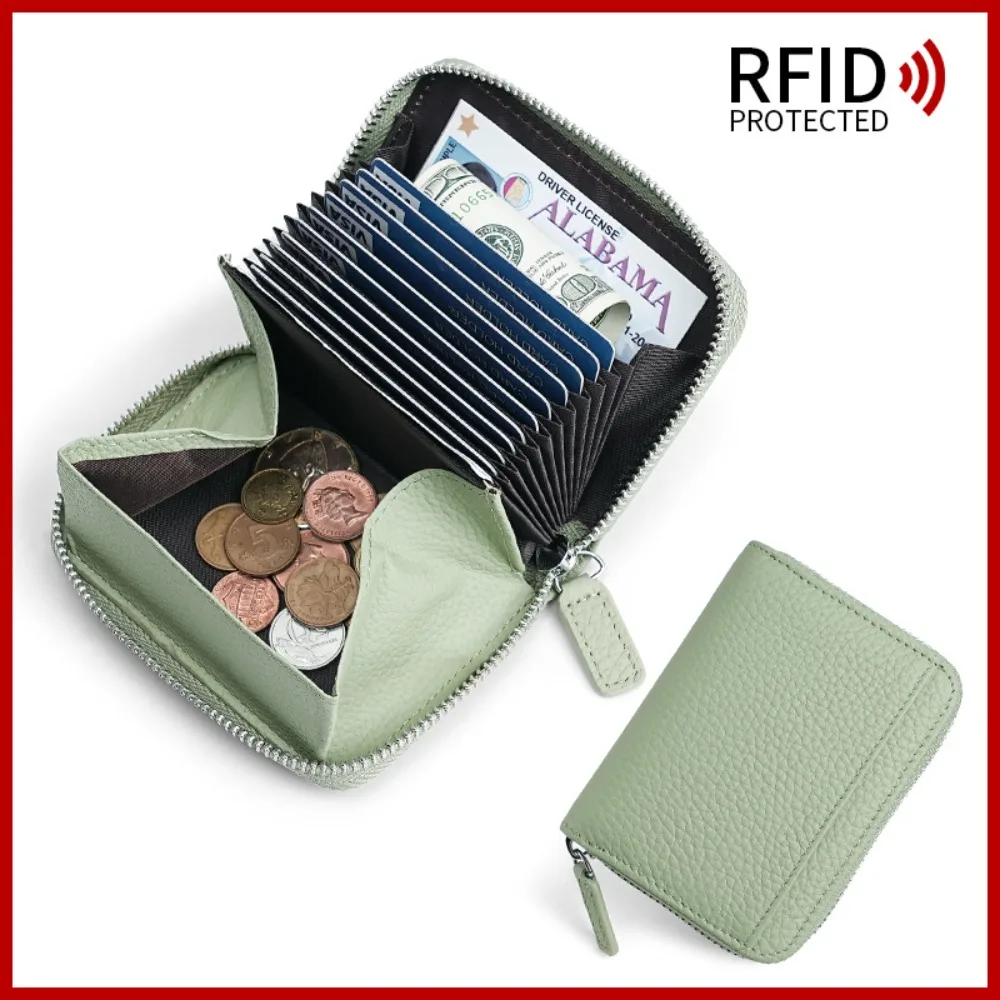 Japanese Style Cowhide RFID Card Wallet, Accordion Multi-Slot Anti-Skimming Zipper Genuine Leather Card Holder for Daily Use
Japanese Style Cowhide RFID Card Wallet, Accordion Multi-Slot Anti-Skimming Zipper Genuine Leather Card Holder for Daily Use