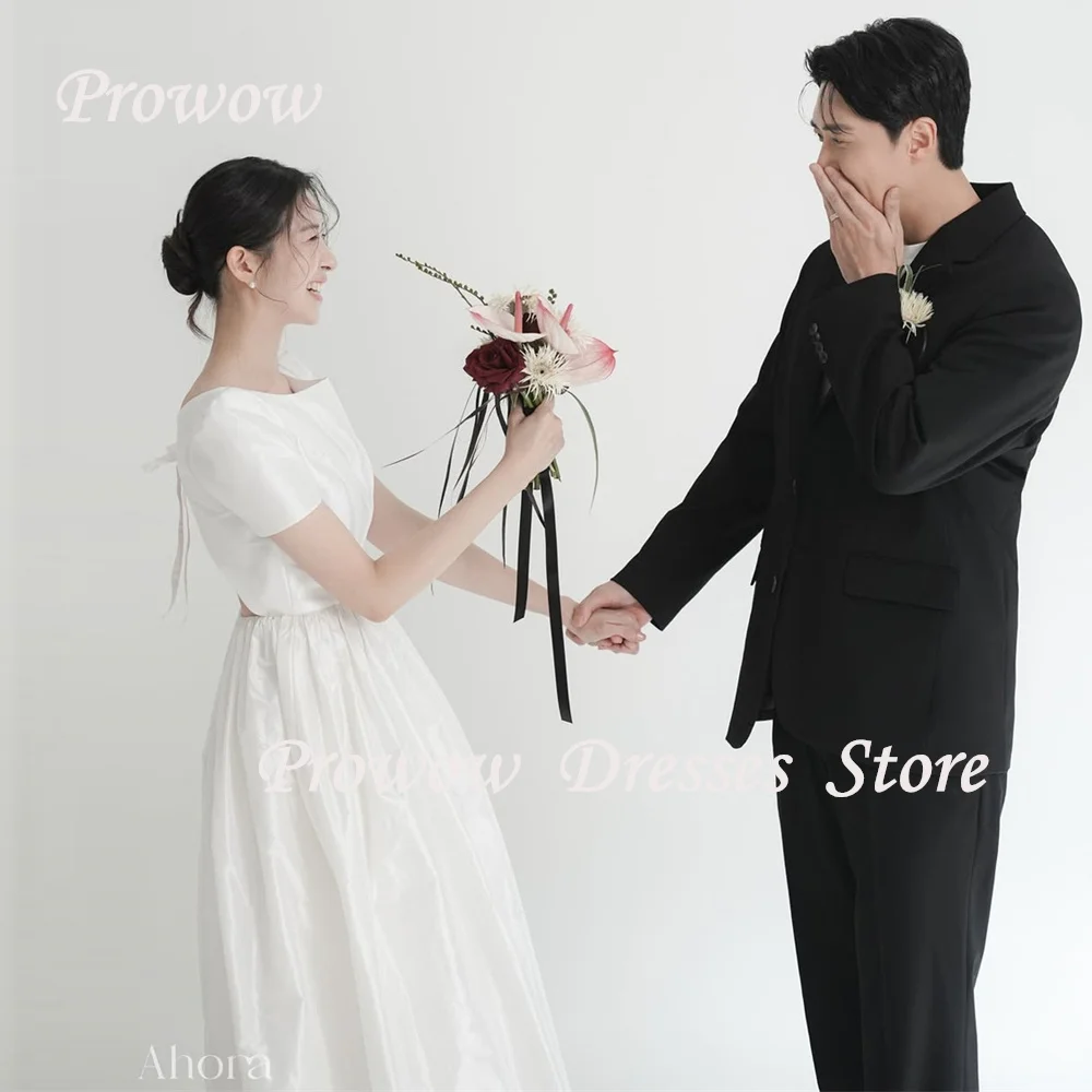 Prowow Elegant A Line Taffeta Wedding Dresses Korea Photoshoot Pleats Floor Length Bridal Gowns Short Sleeves O Neck Customized
Prowow Elegant A Line Taffeta Wedding Dresses Korea Photoshoot Pleats Floor Length Bridal Gowns Short Sleeves O Neck Customized